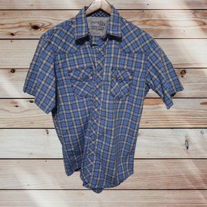Wrangler 20x Blue Plaid Shirt Size Large Tall